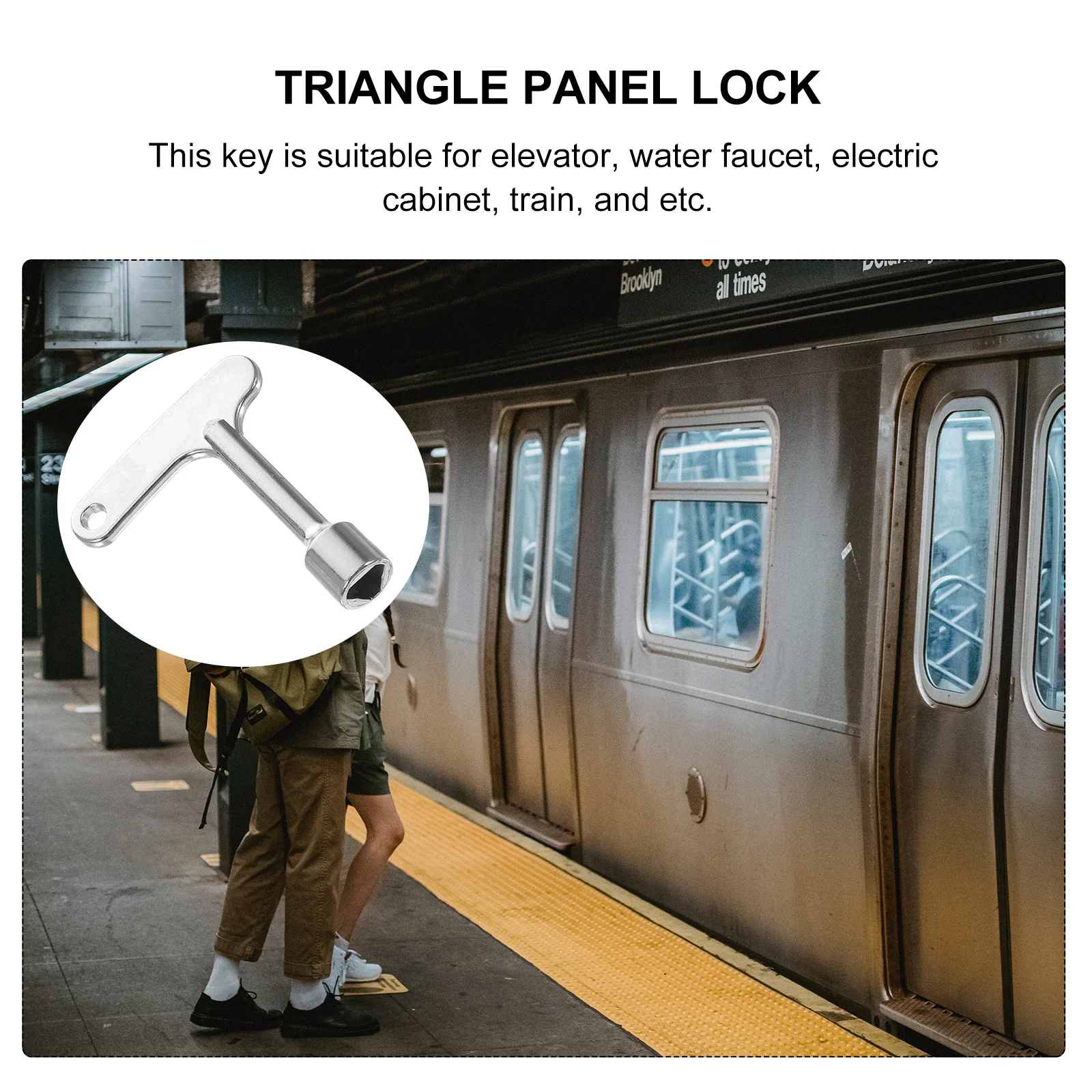 4 Pcs Firefighter Elevator Key Triangle Lock Electric Control Cabinet Door Keys for Small Hole