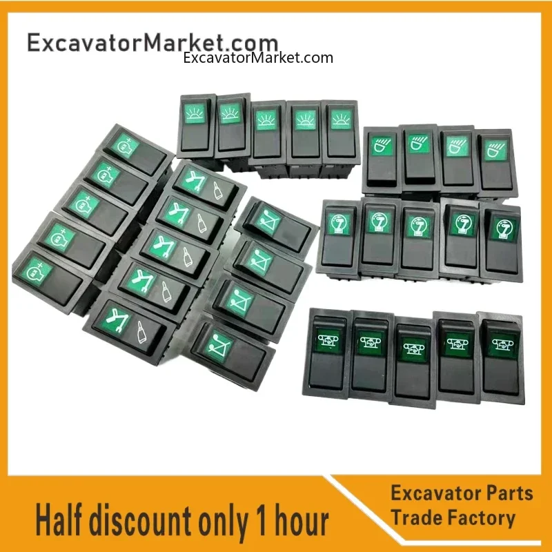 

For Sdlg Ec140 210b 240b 360 Wiper Headlight Switch Button Excavator Accessories High Quality