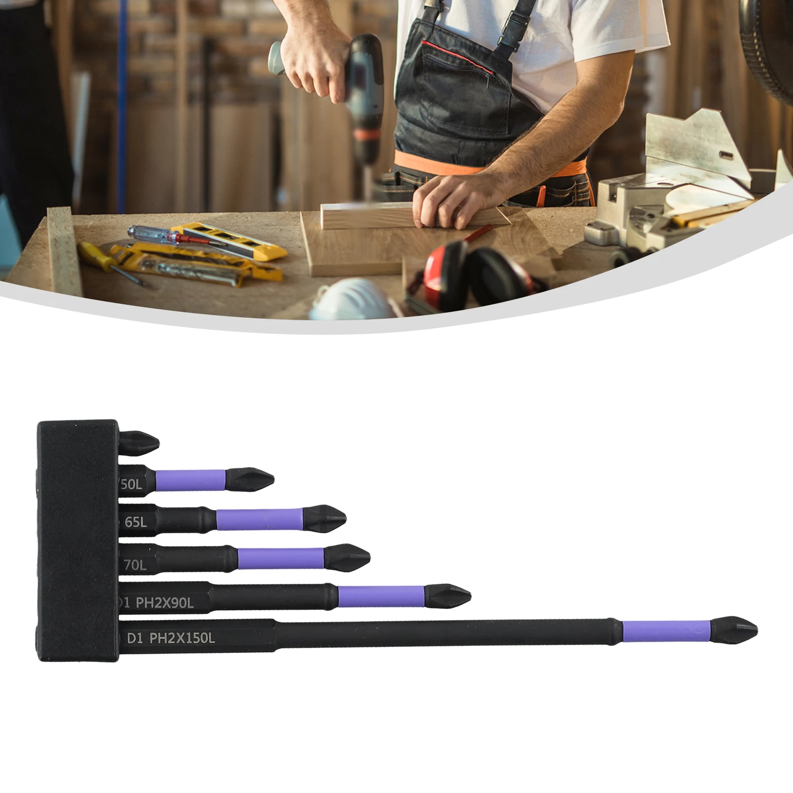 Imagem -04 - Cabeça de Lote Magnética Chave de Fenda Cruzada Broca de Impacto Antiderrapante Chave de Fenda Elétrica Ferramenta Elétrica 25150 mm Ph2 Pcs