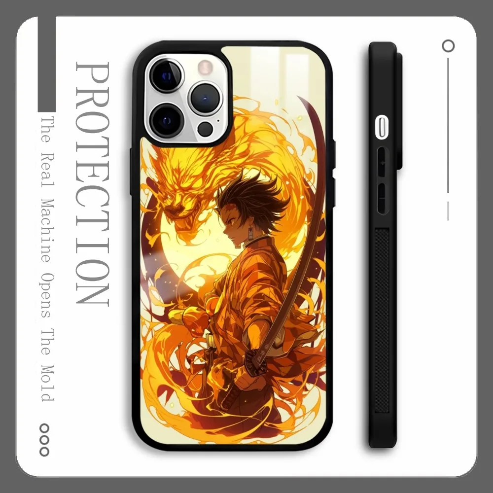 T-Tanjiro Kamado Anime Phone Case For iPhone 16 15 14 13 12 11 Pro Max Plus Mini Magnetic Magsafe Wireless Charging Cover Coque