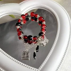 1pc Tian Guan Ci Fu Bracelet Cosplay Xie Lian Hua Cheng Heaven Official's Blessing Butterfly Pendant Beaded Bangles Couple Gift