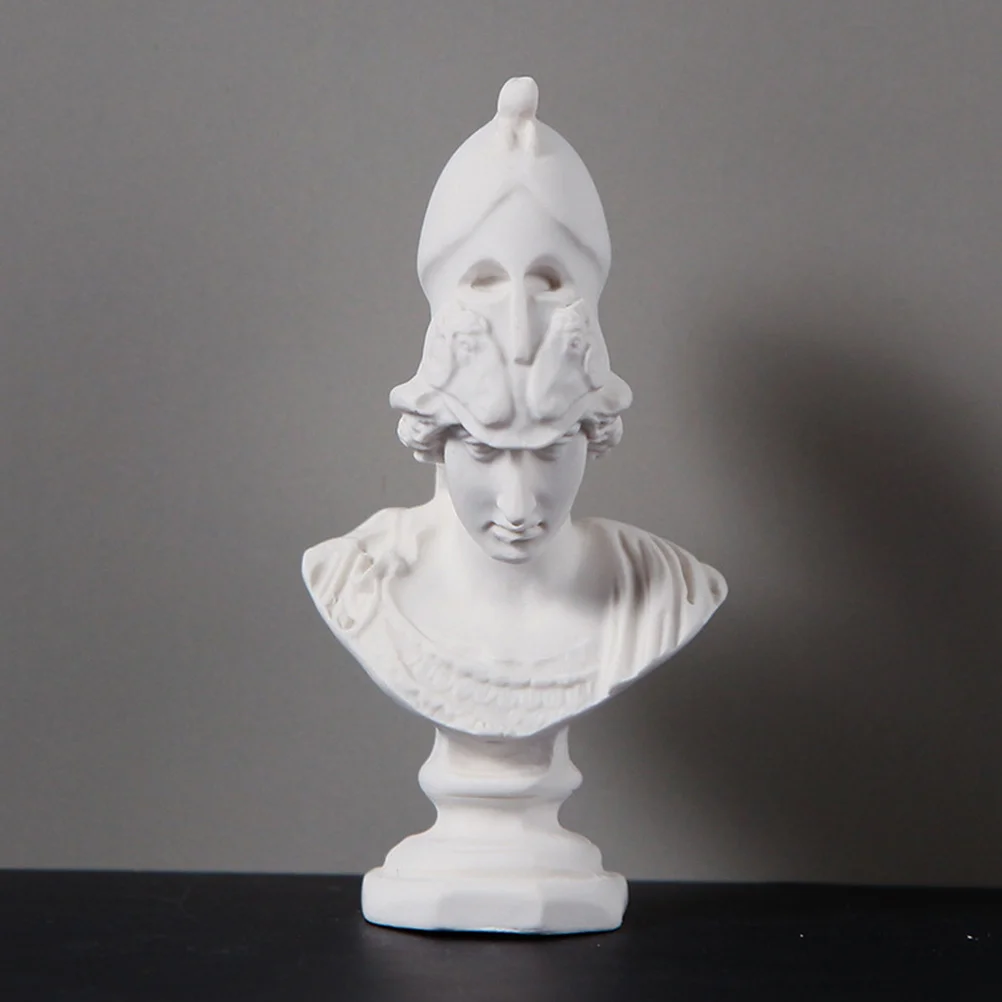 أثينا الراتنج تمثال نصفي ديكور غرفة مكتب المنزل النحت الكلاسيكي شخصية صغيرة الأساطير فن الديكور الإله اليوناني القديم الجص #5