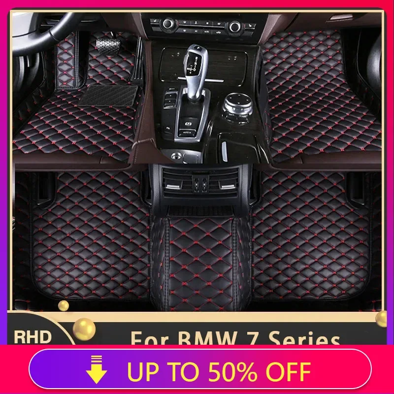 Car Floor Mats For BMW 7 Series F01 2009~2012 Custom Auto Foot Pads Leather Carpet Interior Accessories 760i 760Li 750Li 2011