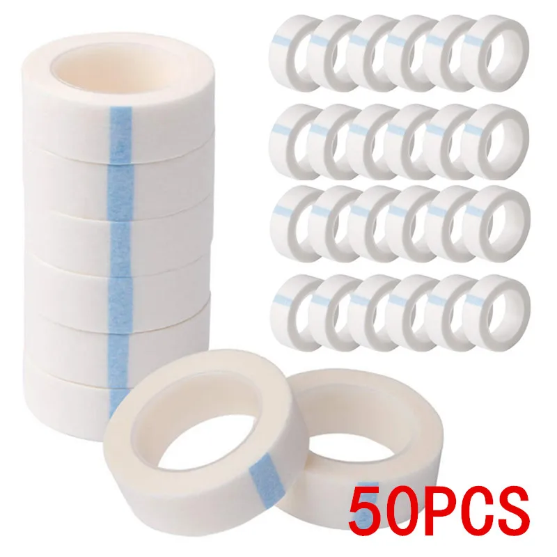 1/5/10/20/30/50PCS 9M x 1,25cm Atmungsaktive Wimpern Verlängerung Papier band Rolle Vlies Stoff Klebeband Für Gefälschte Wimpern