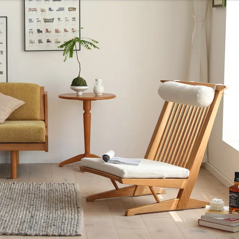 Japanese-style tatami leisure chair, Nakajima George recliner, solid wood sofa chair, and leisure chair on the balcony