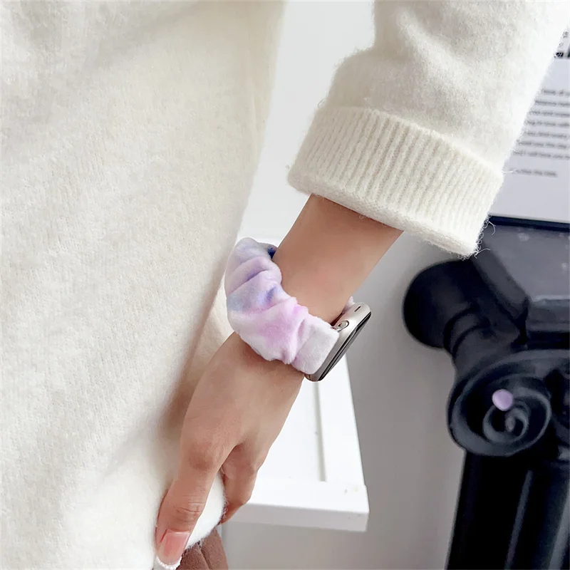 Y2k 한국 봉제 점차적인 색상 변경 스트랩, 애플 워치 42mm, 46mm, 49mm, 45, 44, 41, 아이워치 시리즈 10, 9, 8, SE, 7, 6 용