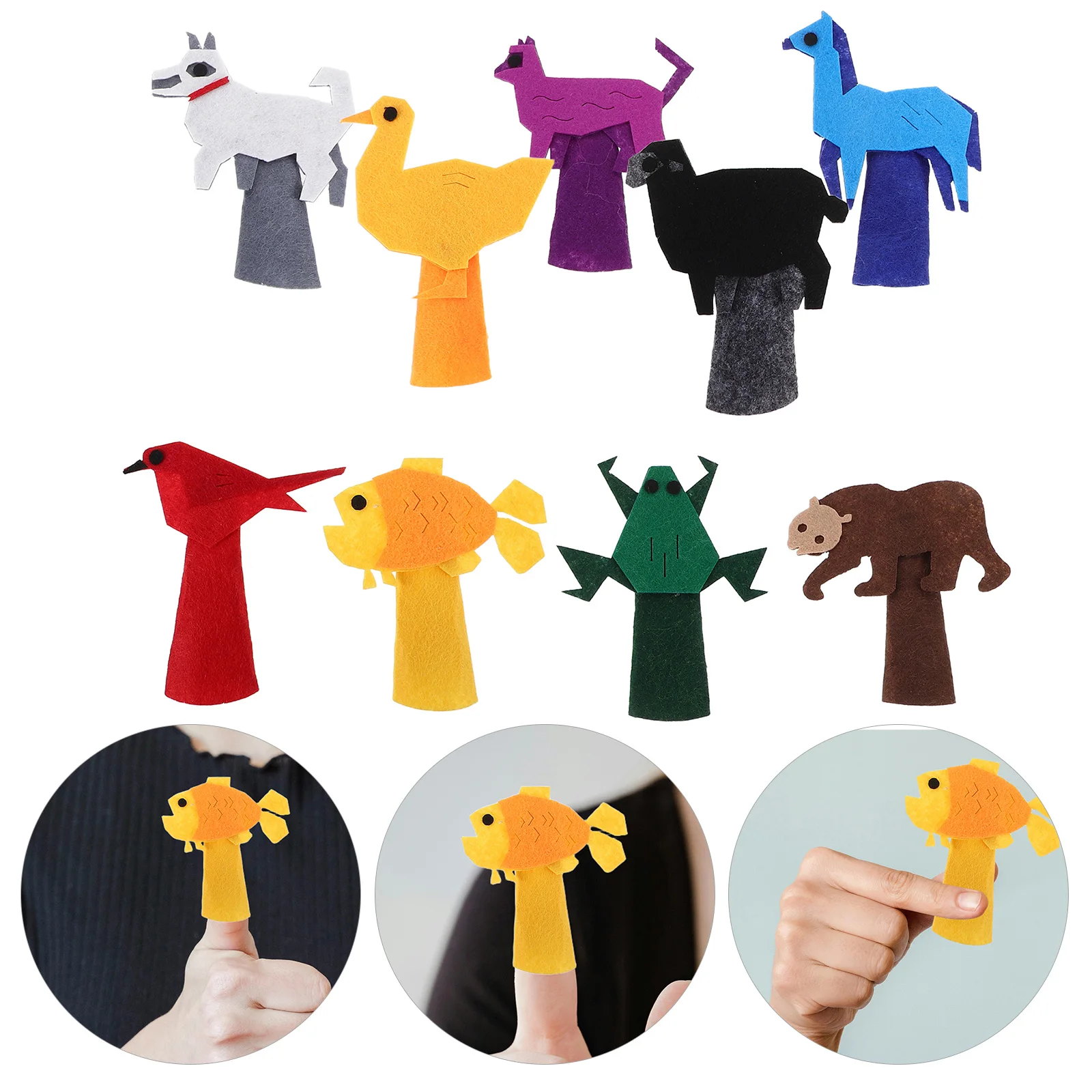 

9 Pcs Animal Finger Puppets Cute Toddler Toys Storytelling Role Play Educational Cute Cartoon Finger Puppets Set Fun Felt H