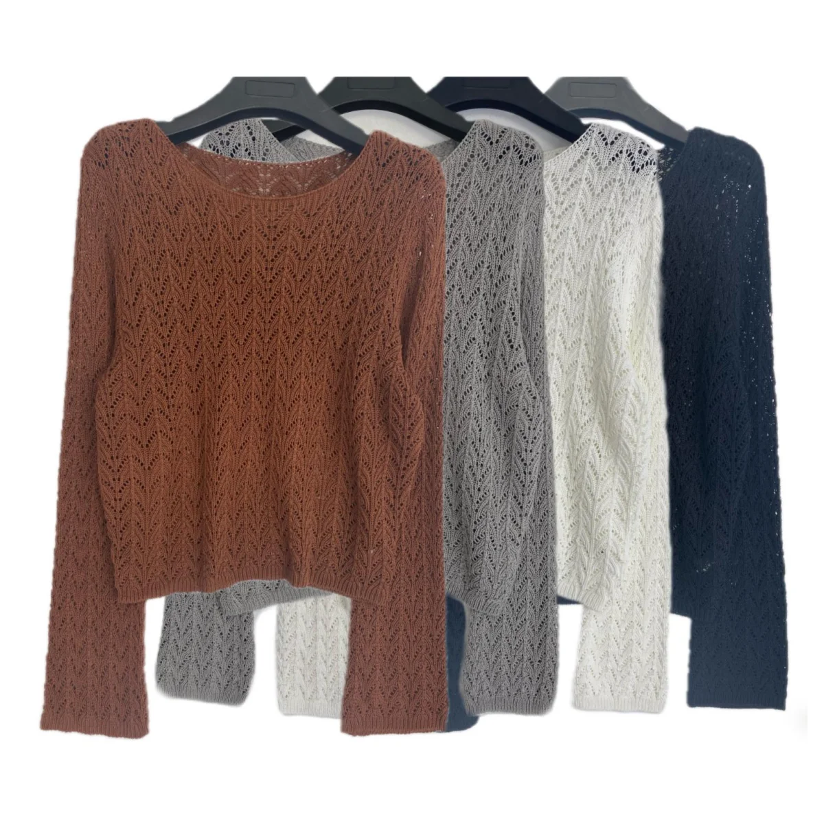 Ladies' Fashion O-neck Knitted Sweater Solid Color Long Sleeve Knit Pullovers Simple Chic Jumpers 2o25 Korean Elegant Knit Tops