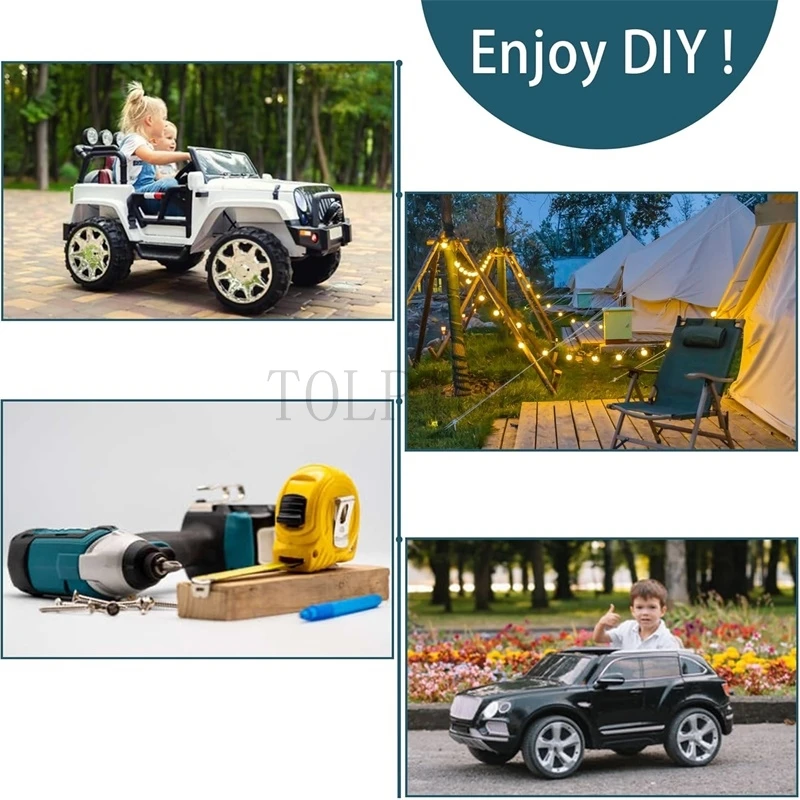 Power Wheels Adapter For Makita 18V BL1830 BL1840 BL1860 Li-ion Battery DIY Power Connector with 14 AWG Wires&I/O Switch Fuse