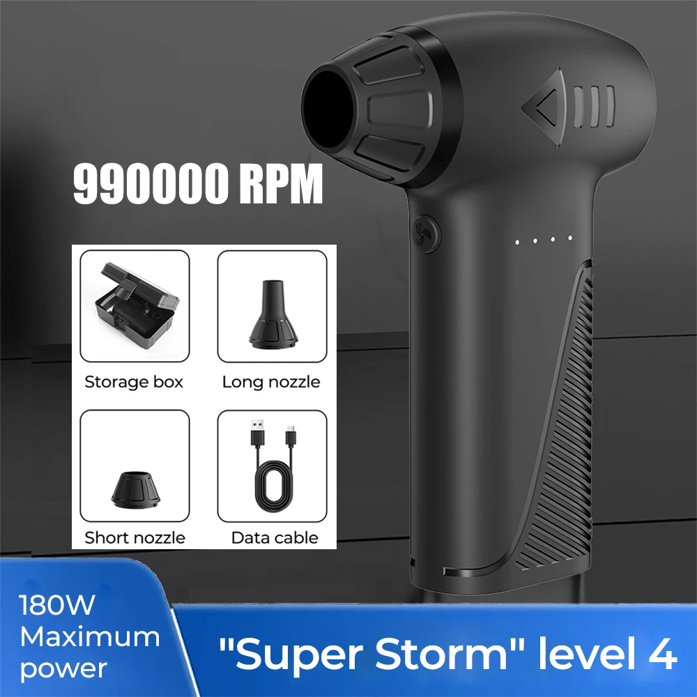 180W Draadloze Jet Fan 990000 RPM Borstelloze Motor Turbo Jet Blower Auto Stofzuiger 52 M/S Outdoor Draagbare Blower