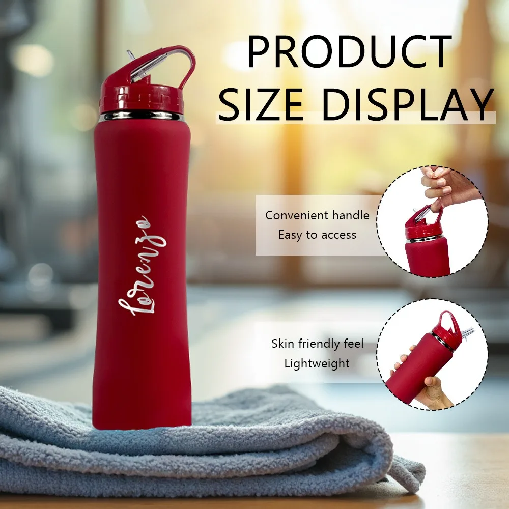 Personalized Insulated Stainless Steel Water Bottle with Straw - Engraved Fitness/Cycling Bottle, Perfect Gift for Men & Women - view 5