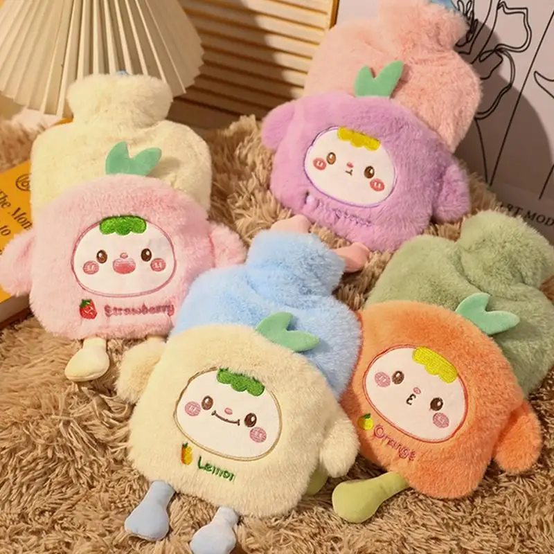 Cute hot water bottle cover Cartoon hot water bag plush cloth cover thick explosion-proof Plush hot compress Hand Warmer Cover