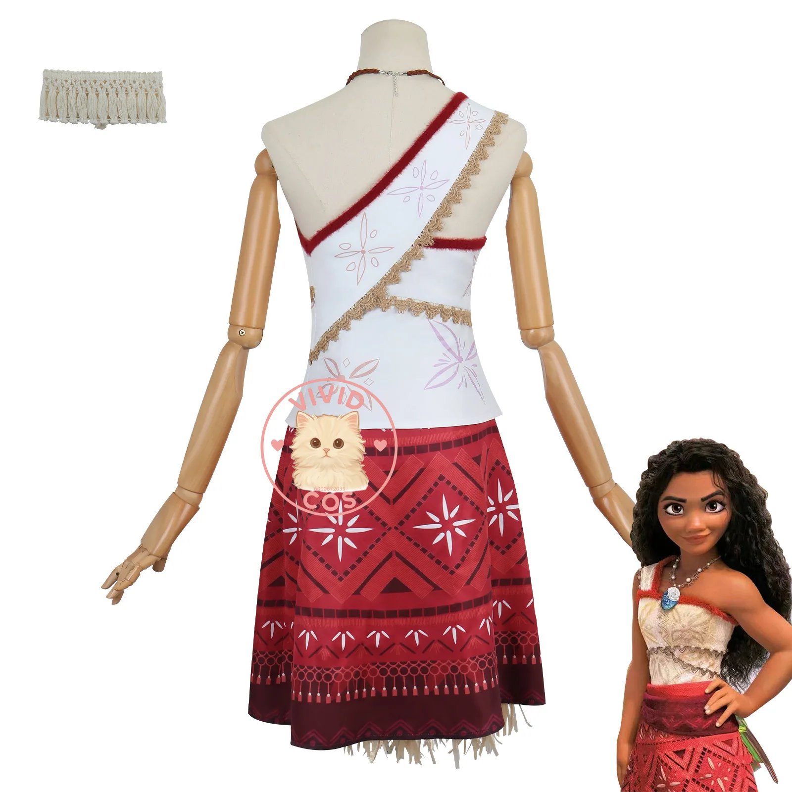 حار شخصية الفيلم والتلفزيون تأثيري حلي أنيمي موانا فستان مثير مجموعة لعب الأدوار للنساء كوميك كون حفلة الهالوين الزي