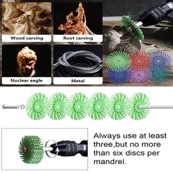 80-5000 Grit 25MM Radial Bristle Disc Abrasive Brush 2.35mm Shank Polishing Wheel for Rotary Tool Accessories