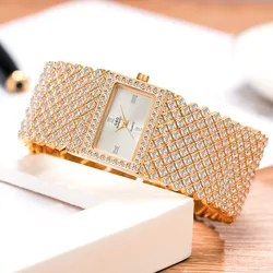 New Ladies Fashion Casual Bracelet Watch Japanese Movement Quartz Watch Diamond Stainless Steel Band Women's Watch Gift Watch