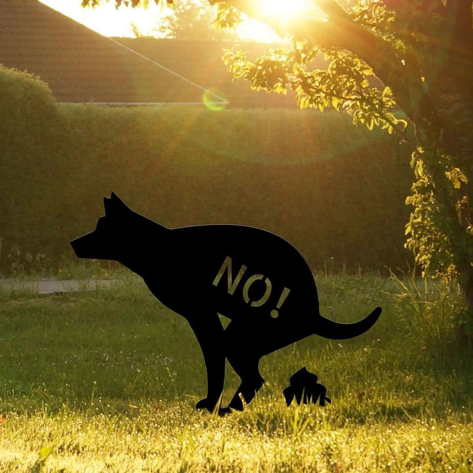 

Знак двора без какашек. Всепогодный силуэт щенка. Простота установки. Искусство двора.