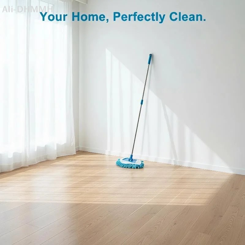 ZLinKJ Cobweb Removal Ceiling Mop 360° Rotating Triangle Long Handle Wet Dry Use for Home Floor Wall Cleaning