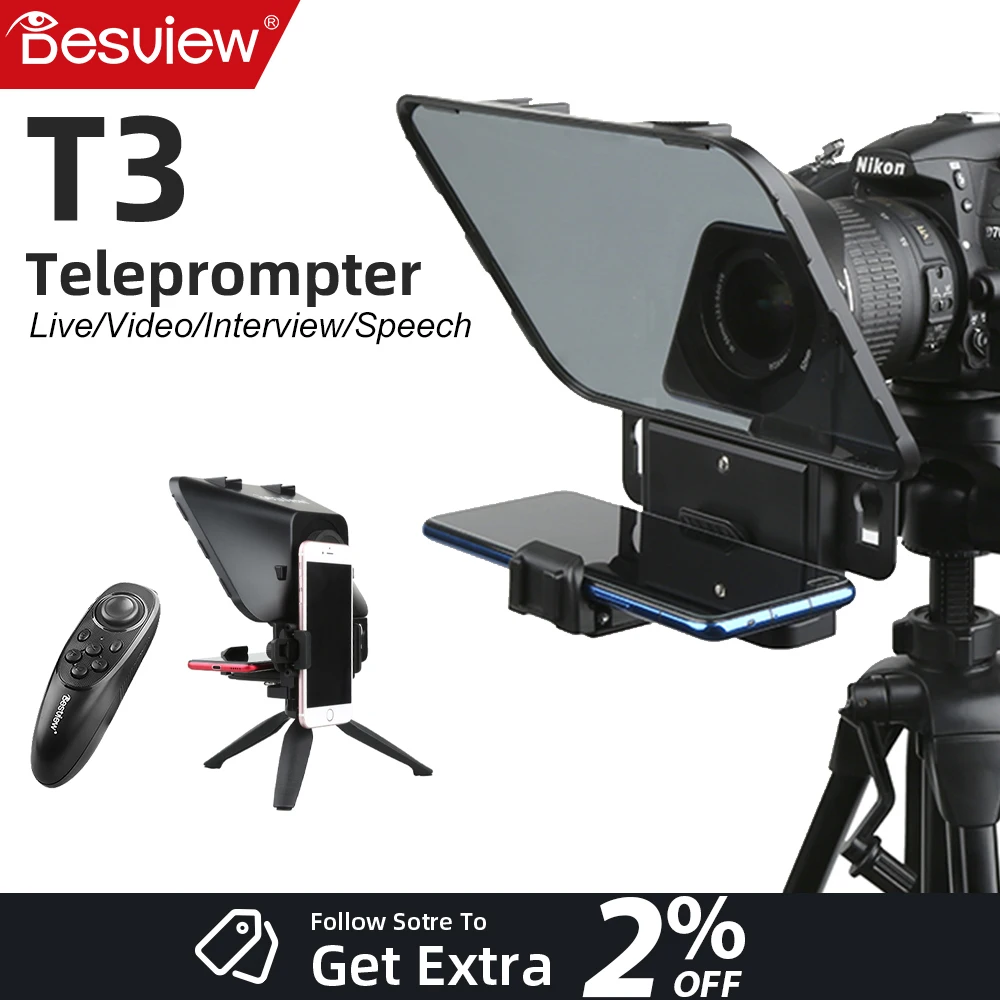 Bestview T3 مقابلة الملقن شاشة كبيرة المطالبة المهنية مرساة المضيف لكاميرا DSLR باد الهاتف الذكي فيديو المطالبة #1