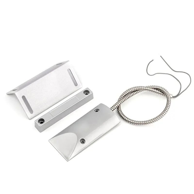 ABZZ-Magnetic Contact Sensor For Garage Door Normally Open Switch With Adjustable L Bracket Works For Roller Shutter Doors
