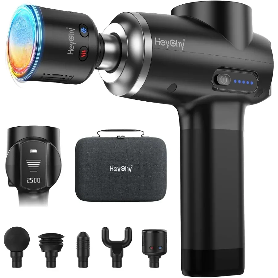 

Percussion Massage Gun Deep Tissue with Heat and Cold Portable Handheld Muscle Massager Percussion Back Body Masajeador 12mm Am