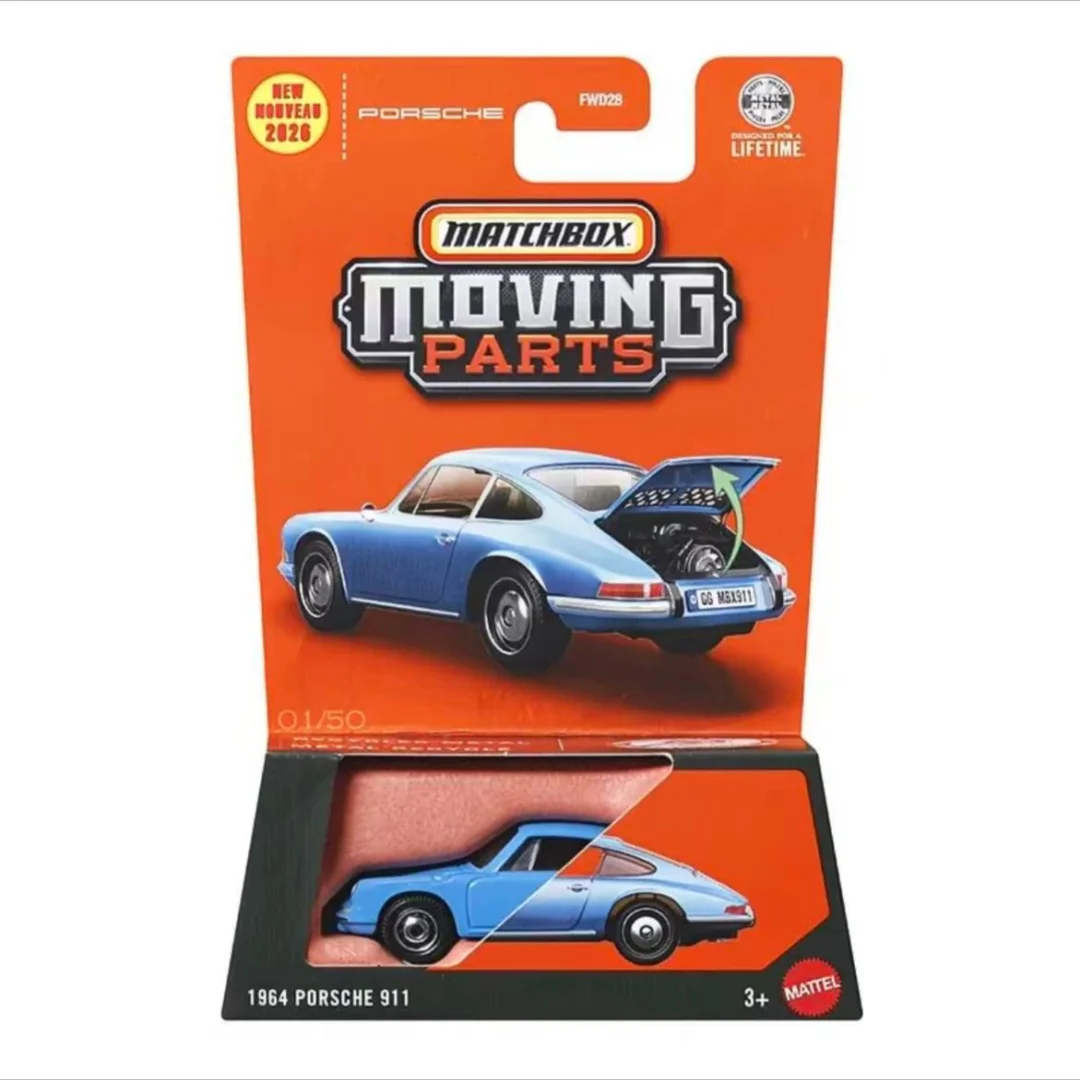 Case J Original Mattel Matchbox 1/64 Moving Parts Door Openable 1964 Posche 911 Minature Diecast Model Car Match Box 1:64 FWD28