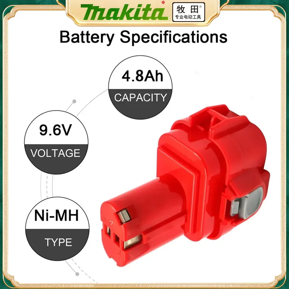 Makita PA09 Battery 9.6V 4.8Ah/6.8Ah/9.8AH Replacement Battery For Makita PA09 9120 9134 9135 9135A 6207D Tool Battery