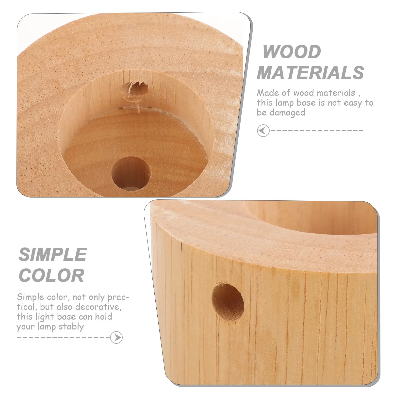 

Wooden Lamp Base LED Light Display Stand Cylinder Table Lamp Base for Bedroom Study Living Room Office Decor E27