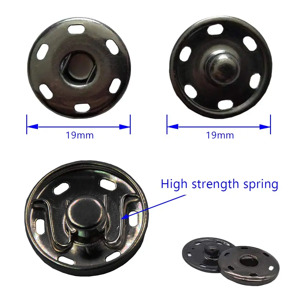 50 セット縫い付けスナップボタン、金属スナップファスナープレススタッドボタン縫製衣類 19 ミリメートル