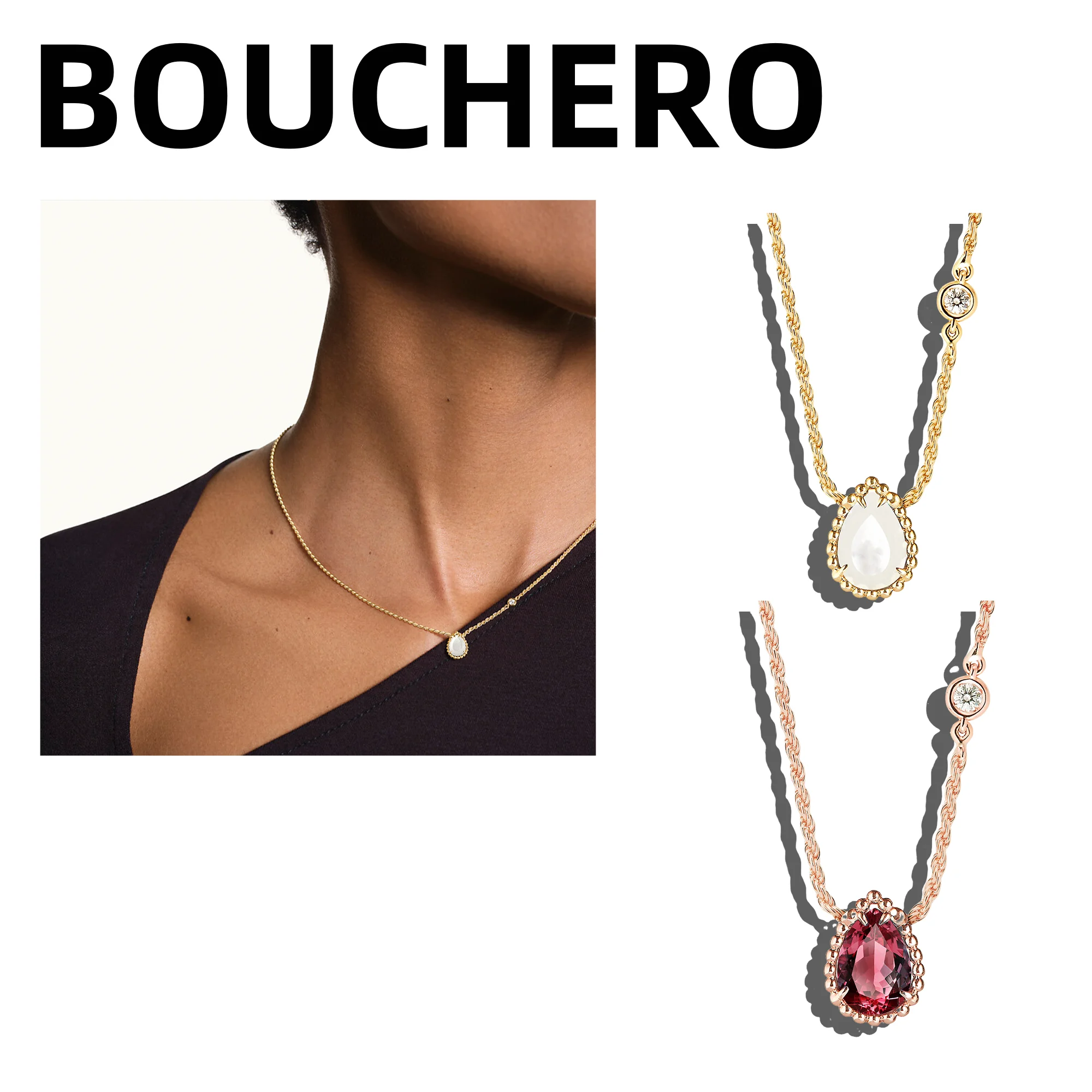 

French bouchero waterdrop necklace - elegant, simple and high-end jewelry for office ladies as a birthday gift