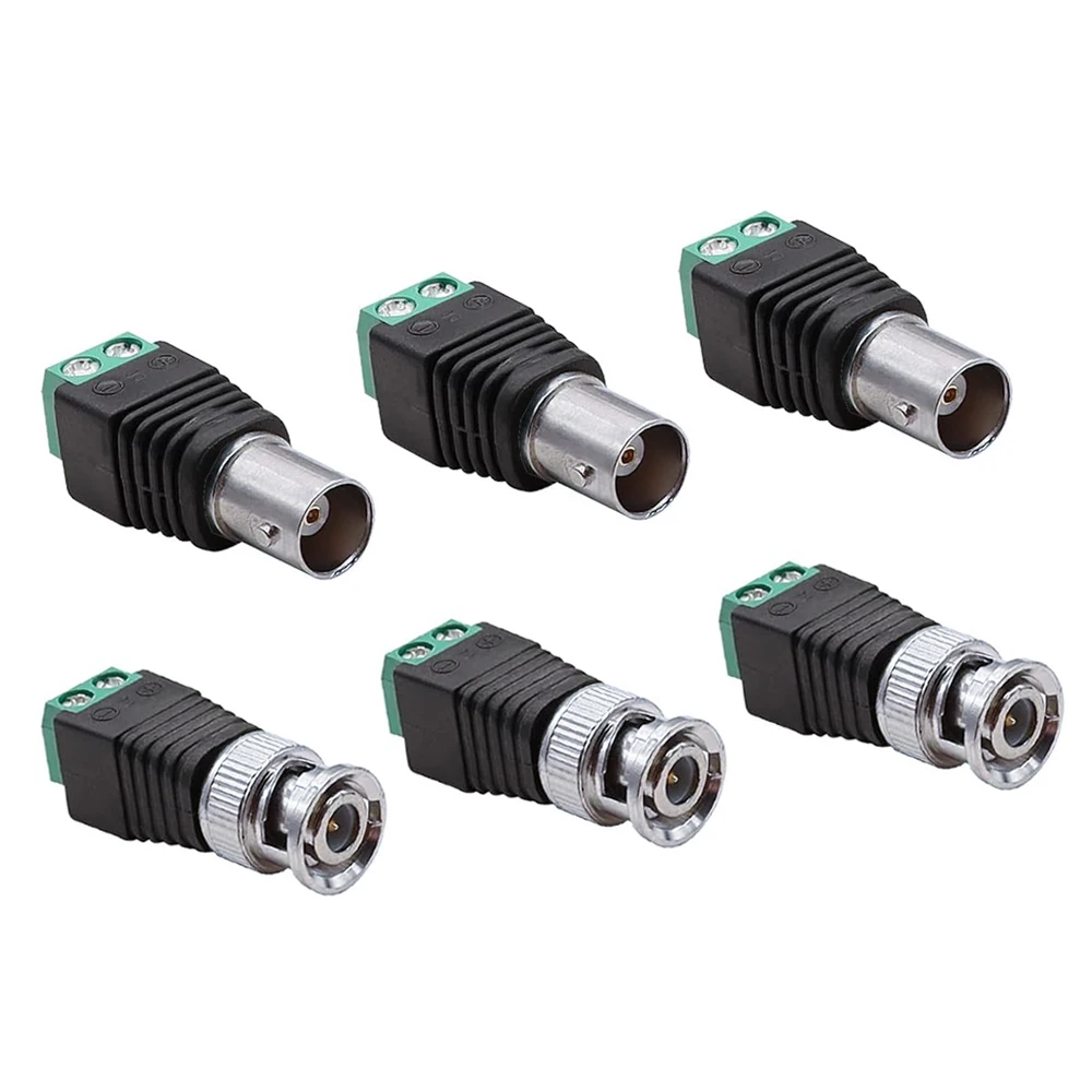 5 Pairs Screw Type BNC Male/Female Adapter Male Connectors and Solderless Female Video Balun Terminal Plug Connector