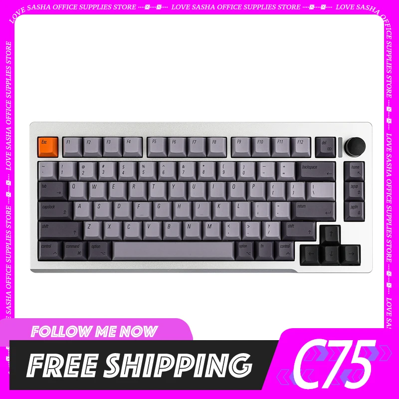 

Cidoo C75 Keyboard Magnetic Axis 75% Aluminium Alloy Keyboard Customize Rgb Wired Keyboard For Win/Mac Office Desktop Gifts