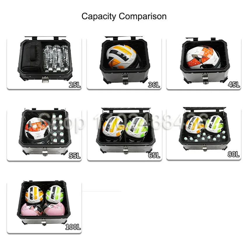 55L 45L Aluminum alloy Motorcycle Box Universal Motorcycle Rear Trunk Moto Top Case Motorcycle Helmet Luggage Storage Tail Box