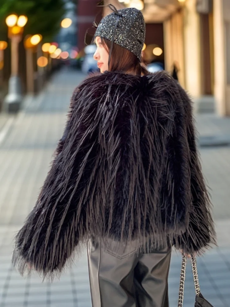 Lady Autumn Winter Faux Fur Coat Shaggy Outerwear Female Streetwea Women's Fashion Jacket Promotion