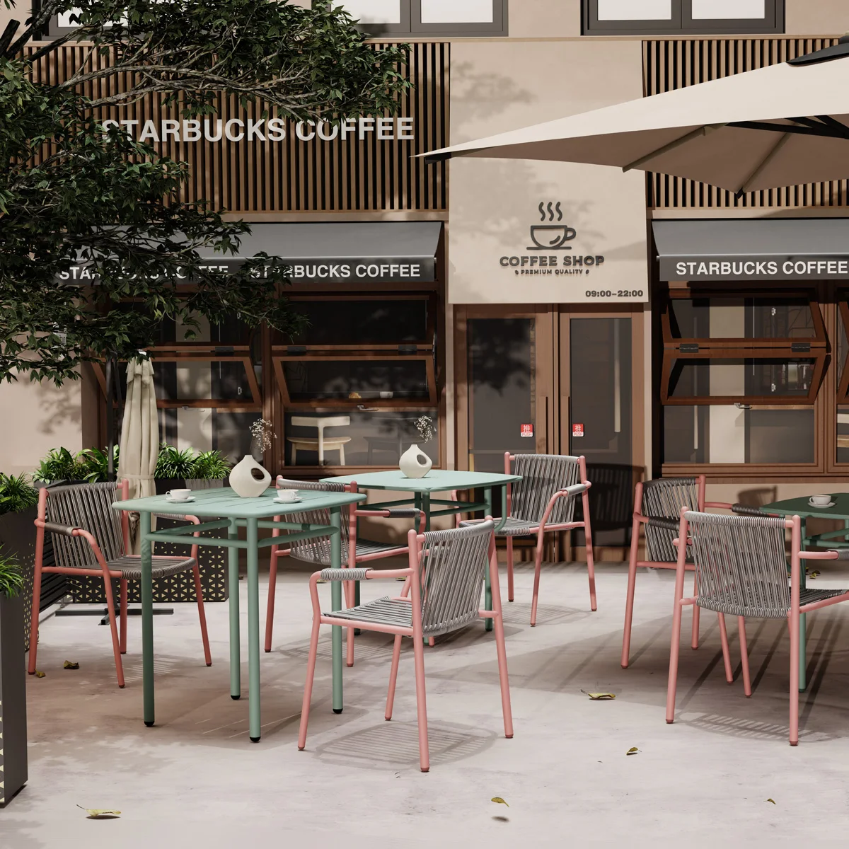 Aluminum Garden Furniture Outdoor Dining Table And Chair Set