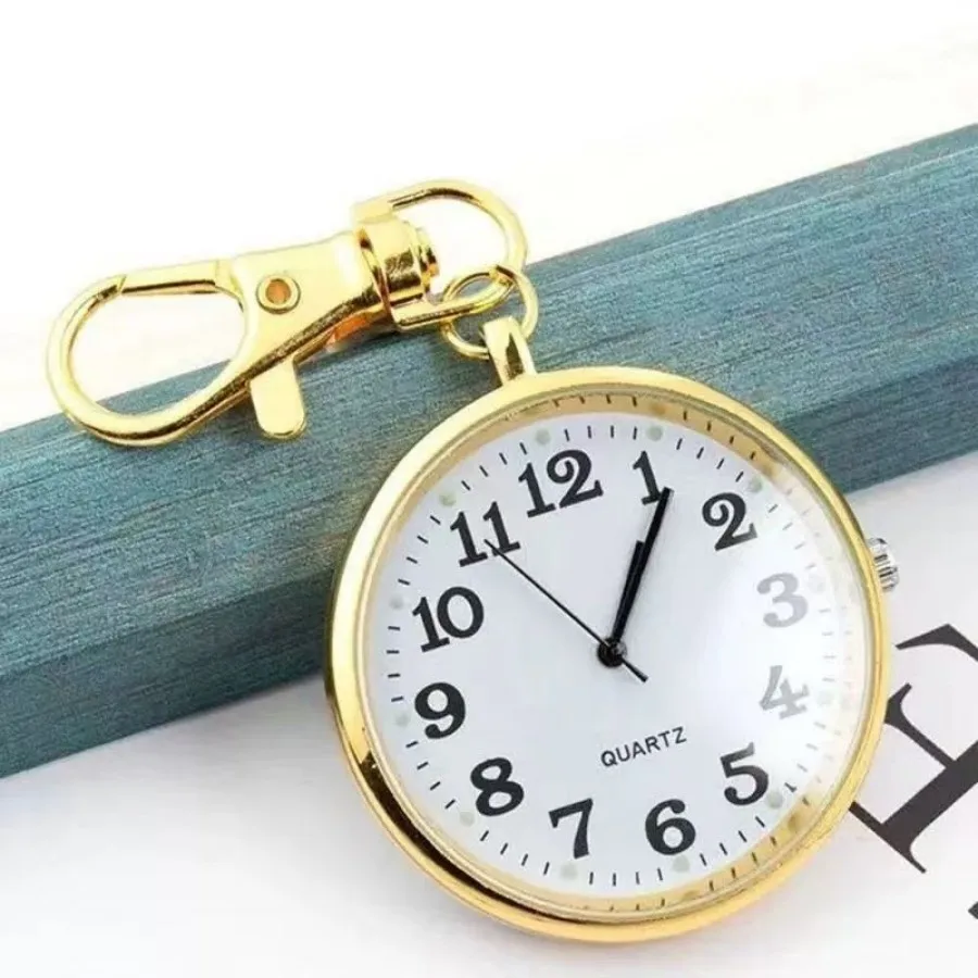 4/5 pcs Electronic Pocket Watch LED Keychain Nurse Pocket Watch Digital Watch for Student Backpacks Keys Pendant Timepiece