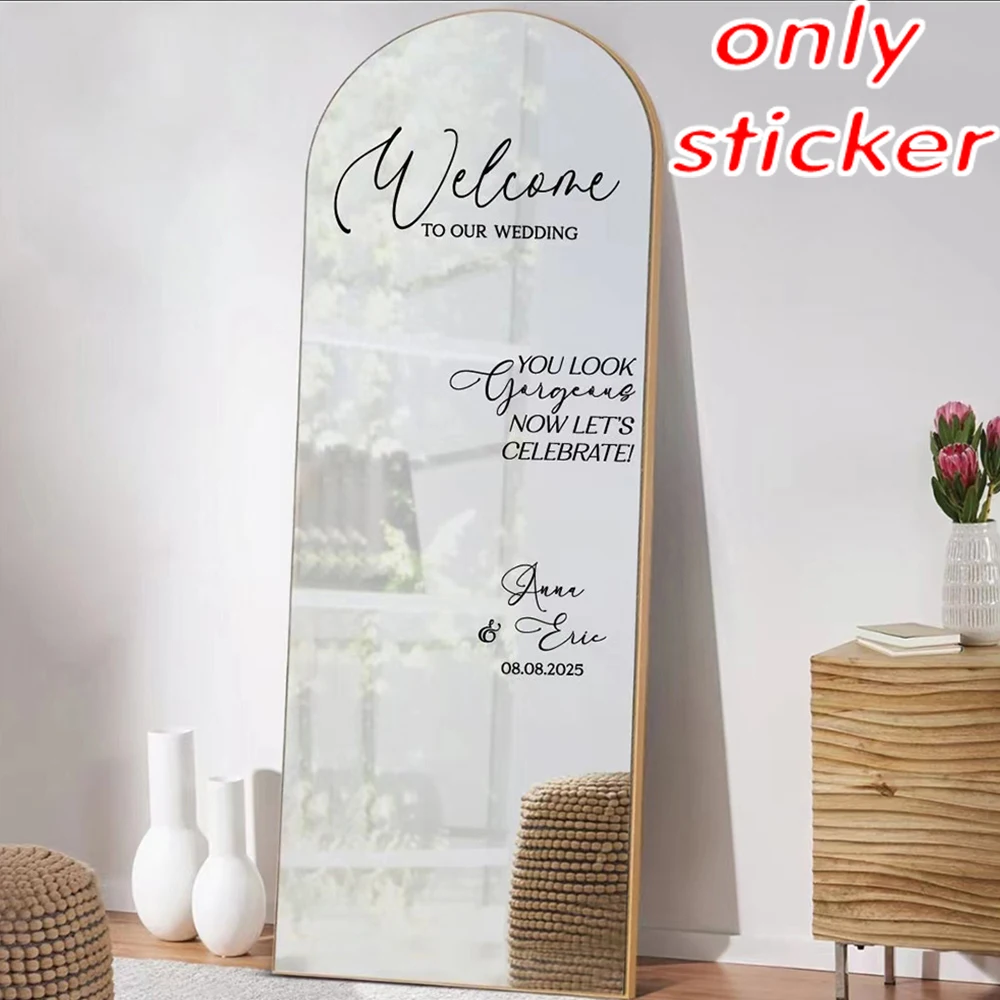 

Welcome To Our Wedding Mirror Decal Sticker Custom Mirror Vinyl Decal Sticker Marriage Decoration
