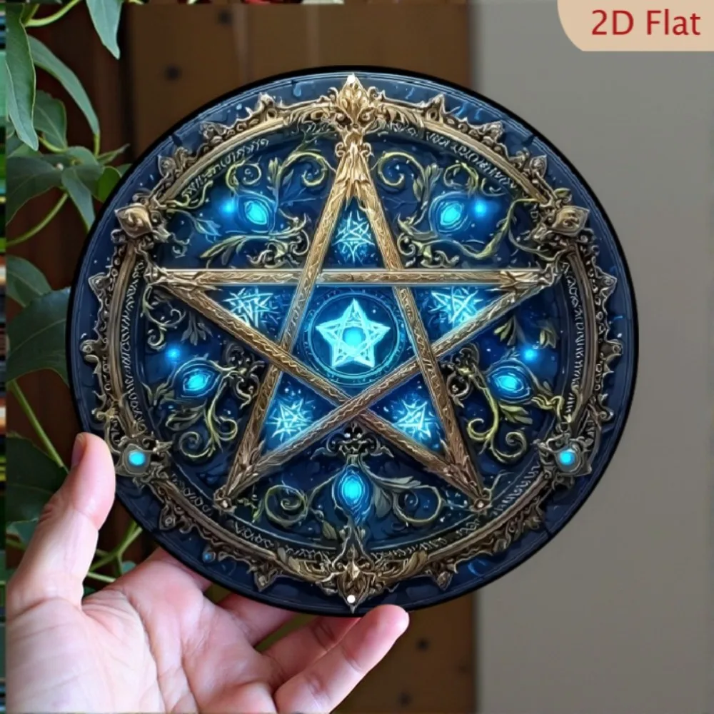 CIFBUY Vintage Gothic Aluminum Wall Art Metal Sign Rumba Floral Magic Decor Waterproof Durable For Witch Altar Home Decoration
