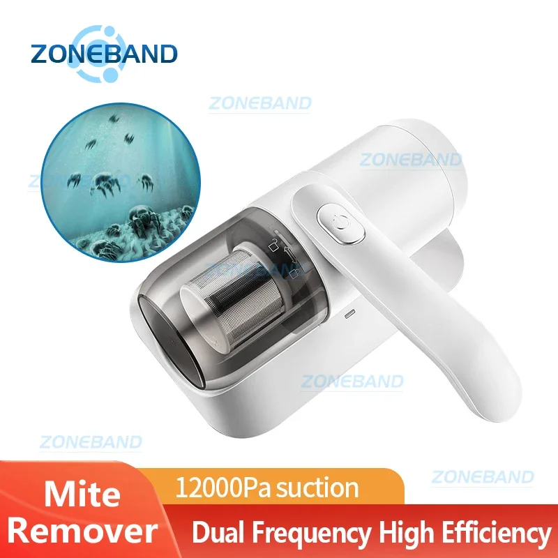 

ZONEBAND Cordless Portable Mite Remover Bed Vacuum Cleaner 11kpa Kill Bacteria for Blanket Sheet Mattress Home Bedroom