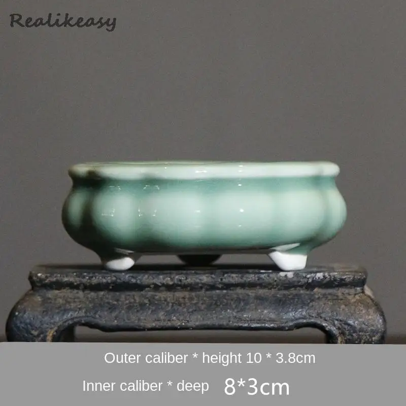 Purple Clay Flower Pots Mini Flower Pots Household Handmade Succulents Classical Creative Bonsai Pots Desktop Decorative LB920