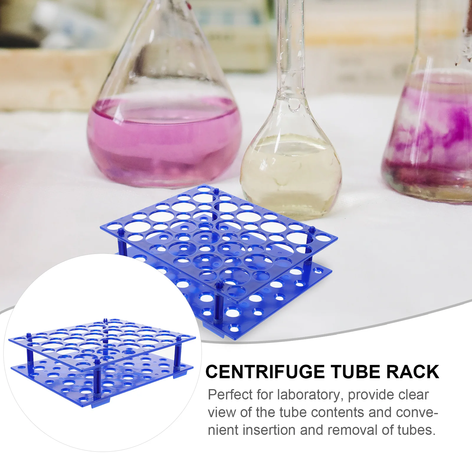 

1pc Tube Rack for 15ml 50ml Tubes Laboratory Holder Thickened Material Test Tube Storage Solution