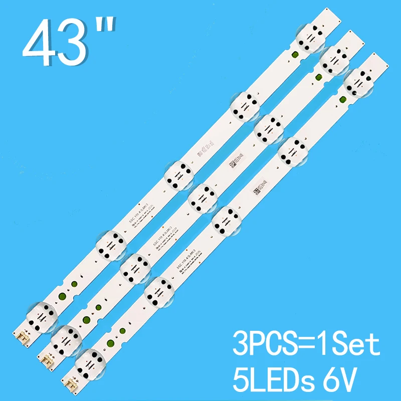 Tira de retroiluminação LED para 43LM6370PLA 43LM6300PSB 43LM6300PLA 43LM6500PLB EAV64592301 SVL430AB1 Y19 Tridente 43LM63 REV00