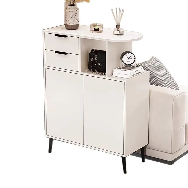 

Entry entrance integrated partition screen household living room double-sided simple cream wind rock slab storage cabinet