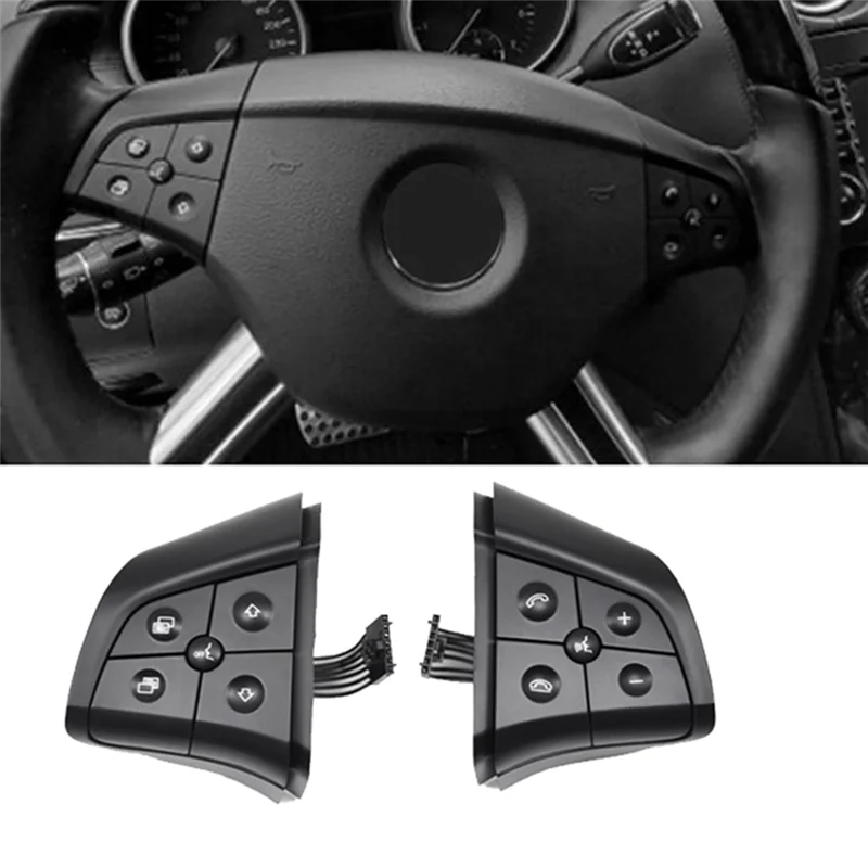 

Car Steering Wheel Button Switch Assembly Multifunction Switch For Mercedes Benz ML B R Class W164 W245 W251 Black-A93R