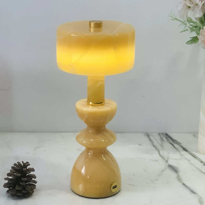 

Nordic creative simple marble table lamp hotel soft decoration ornament charging atmosphere