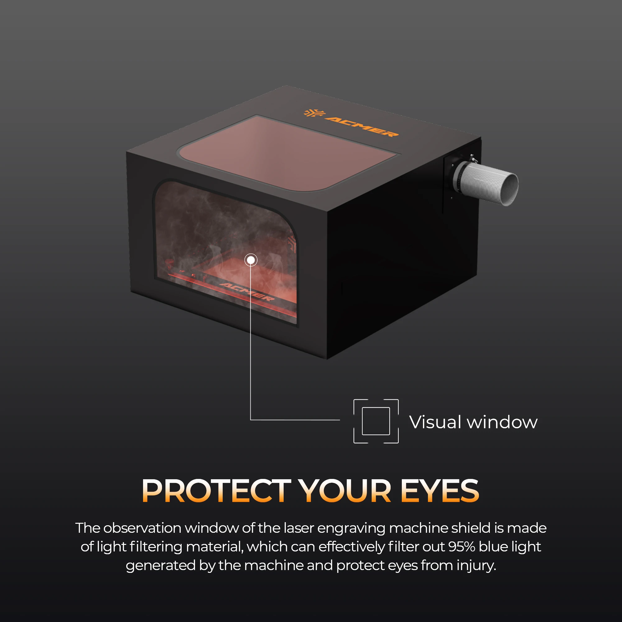 ACMER R20 Protective Cover For Laser Engraver Enclosure with Vent Eye Protection Dustproof Noise Reduction Engraver Accessories