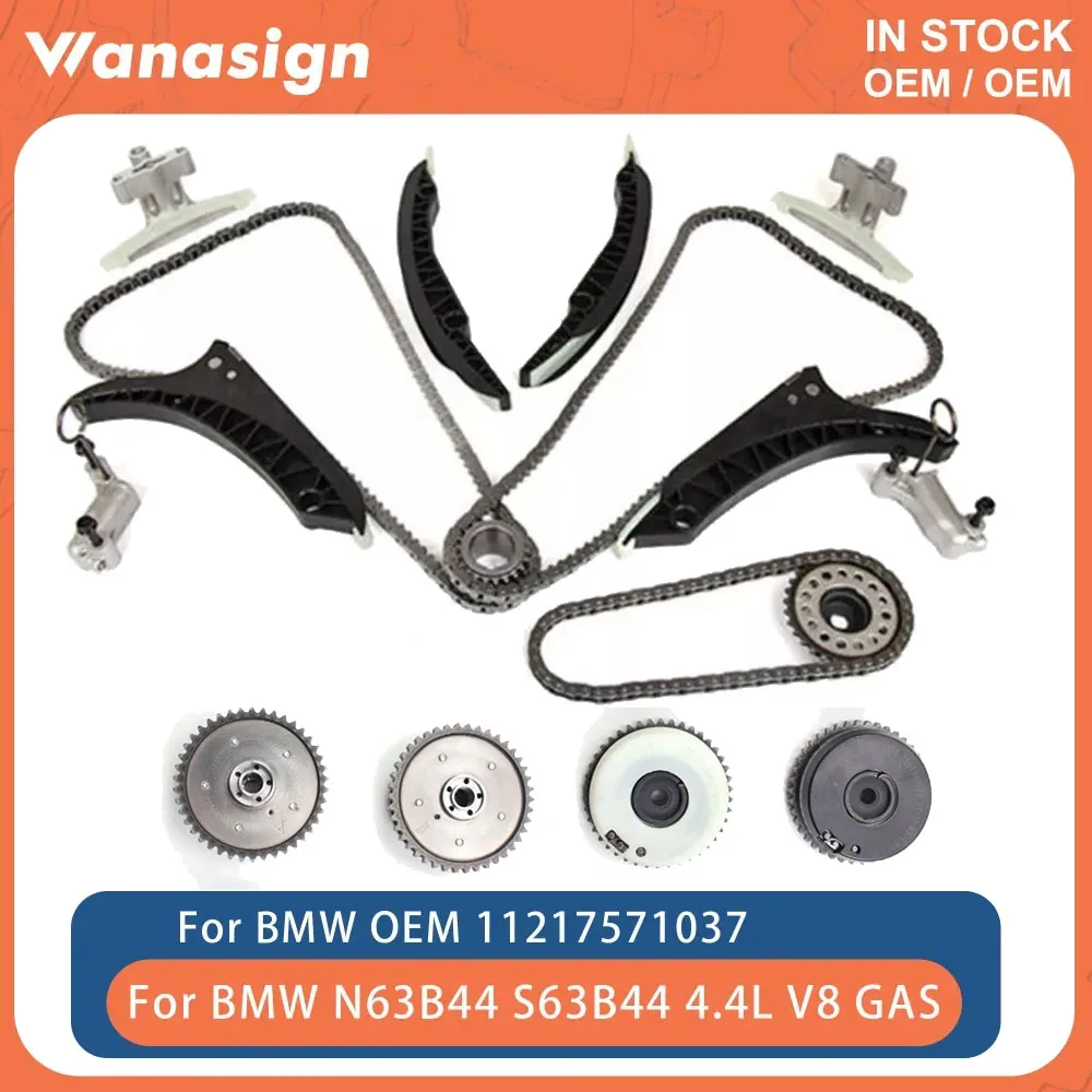 

Engine Timing Chain Kit Camshaft Gear VVT Fit 4.4 L For BMW X5 X6 550i 650i 750i N63 S63 N63B44A S63B44A 4.4L V8 GAS 08-14