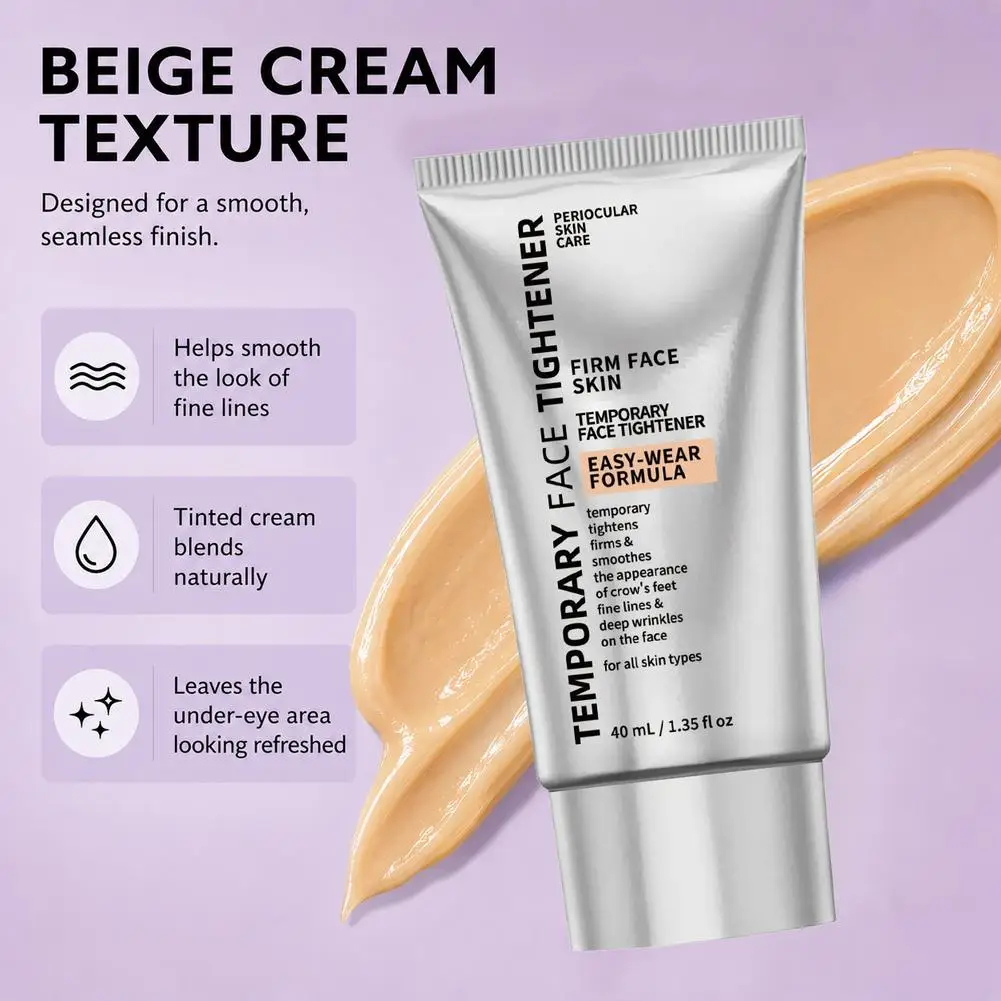 Face Temporary Skin Tightener Cream Lightweight Firming Reduce Smoothing Fine Lines Wrinkles Facial Cream for All Skin Types
