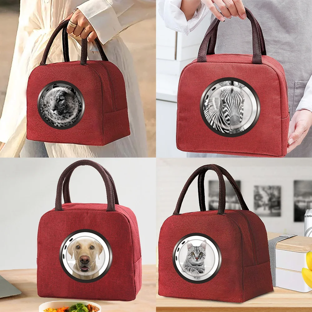 

Insulated Lunch Bag for Women Portable Cooler Tote Hangbag Container Picnic Thermal Food Storage Lunchbox Anialmal Series