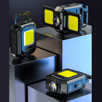 B93B-COB LED Mini Ultra Bright Keychain Light Multifunctional Three-Head Keychain Light For Fishing, Camping