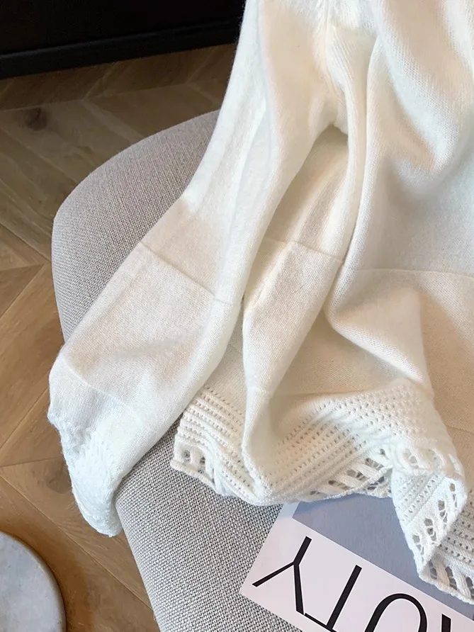 루즈하고 편안한 니트웨어 라운드 넥 부드러운 가을 겨울 고품질 탑 우아한 소녀용 긴팔 스웨터